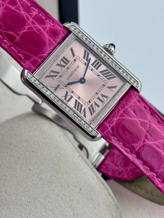 Cartier - Tank Solo Pink Daimond Lady - - 3170 - Kvinder - 2011-nu