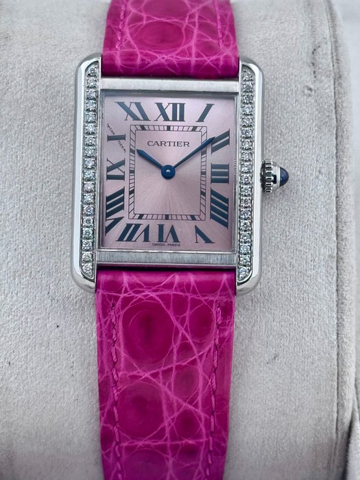 Cartier - Tank Solo Pink Daimond Lady - - 3170 - Kvinder - 2011-nu