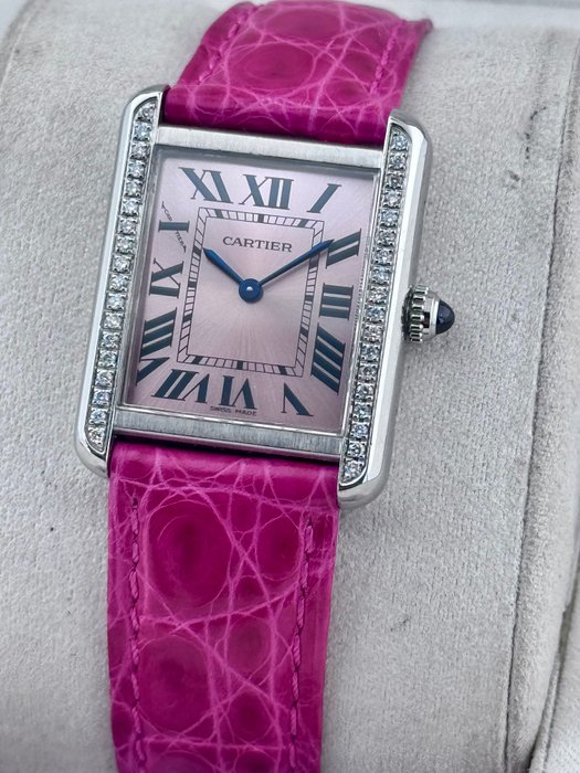 Cartier - Tank Solo Pink Daimond Lady - - 3170 - Kvinder - 2011-nu