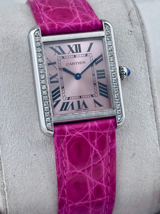 Cartier - Tank Solo Pink Daimond Lady - - 3170 - Kvinder - 2011-nu