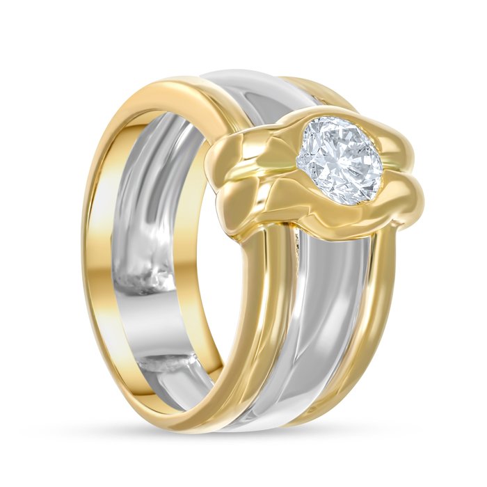 Ring - 18 kraat Gulguld, Hvidguld -  0.75ct. tw. Diamant (Natur)