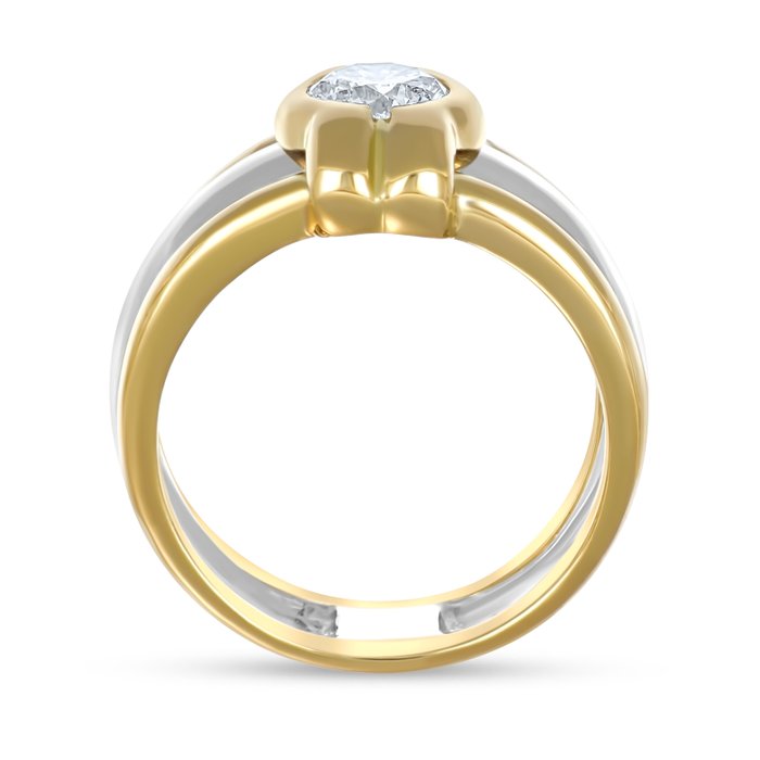 Ring - 18 kraat Gulguld, Hvidguld -  0.75ct. tw. Diamant (Natur)