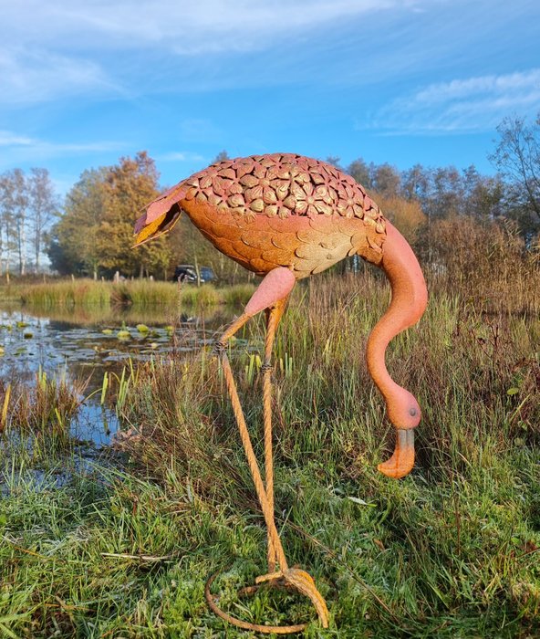 Figur - Xl flamingo sculptuur - Jern