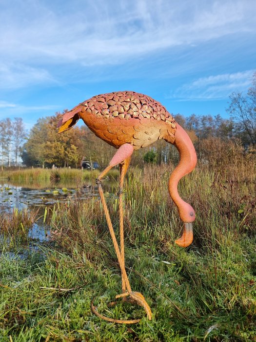 Figur - Xl flamingo sculptuur - Jern