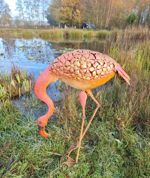 Figur - Xl flamingo sculptuur - Jern