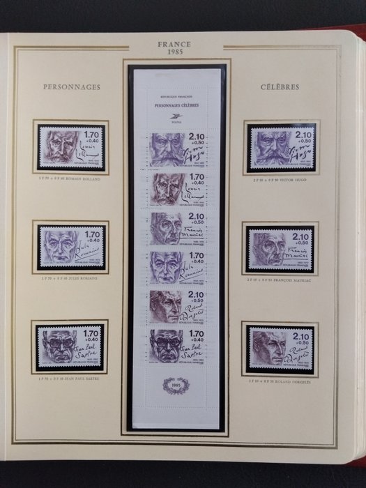 Frankrig 1979/1987 - komplet kollektion Ny** Luksus i Album Yvert Présidence med guldramme - Yvert N°2028 au n°2500 MNH**  sans charnières avec Blocs Carnets  Blocs CNEP