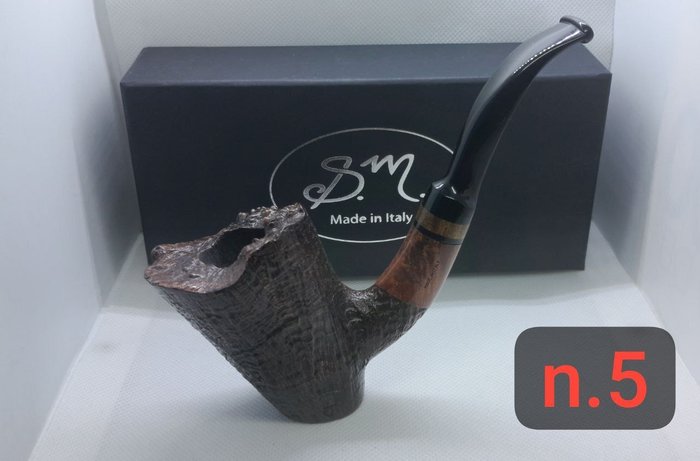 S.M. Pipe - bent sabbiata nera free handmade - Pipe - Bruyerepibe, methacrylat