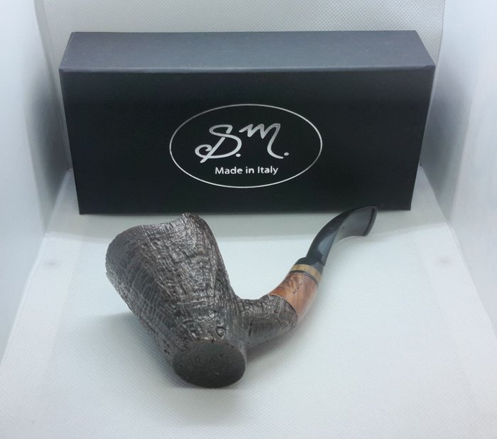 S.M. Pipe - bent sabbiata nera free handmade - Pipe - Bruyerepibe, methacrylat