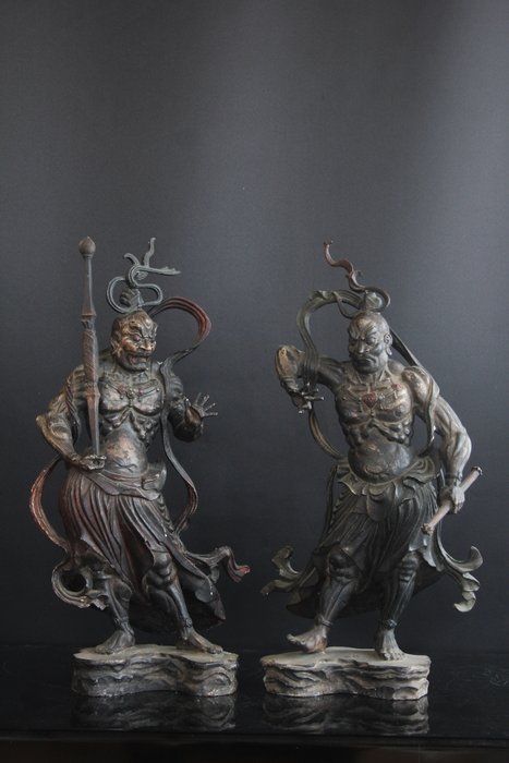 Niō Statues (金剛力士像 阿形 吽形 Statue of Kongo A-Gyo and Un-Gyo) - Statue Bronze - Japan