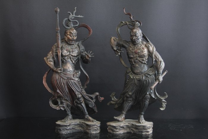 Niō Statues (金剛力士像 阿形 吽形 Statue of Kongo A-Gyo and Un-Gyo) - Statue Bronze - Japan