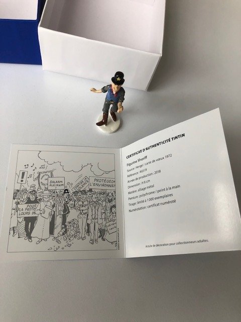 Tintin - Figurine Moulinsart 46519 - "Sheriff " - Carte de voeux 1972 - 1 Album - 2018