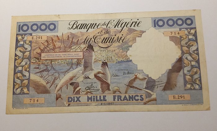 Algeriet. - 10000 francs 1957 - Pick 110  (Ingen mindstepris)