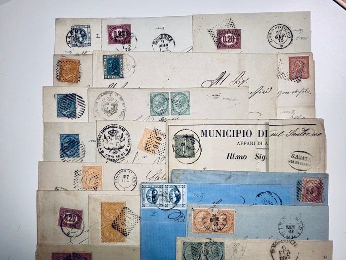 Italien  - Italia 1800/1870 lotto storia postale 30 lettere interessanti presenze