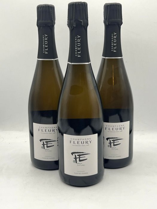 Fleury, Fleur de l'Europe - Champagne Brut Nature - 3 Flasker (0,75 L)