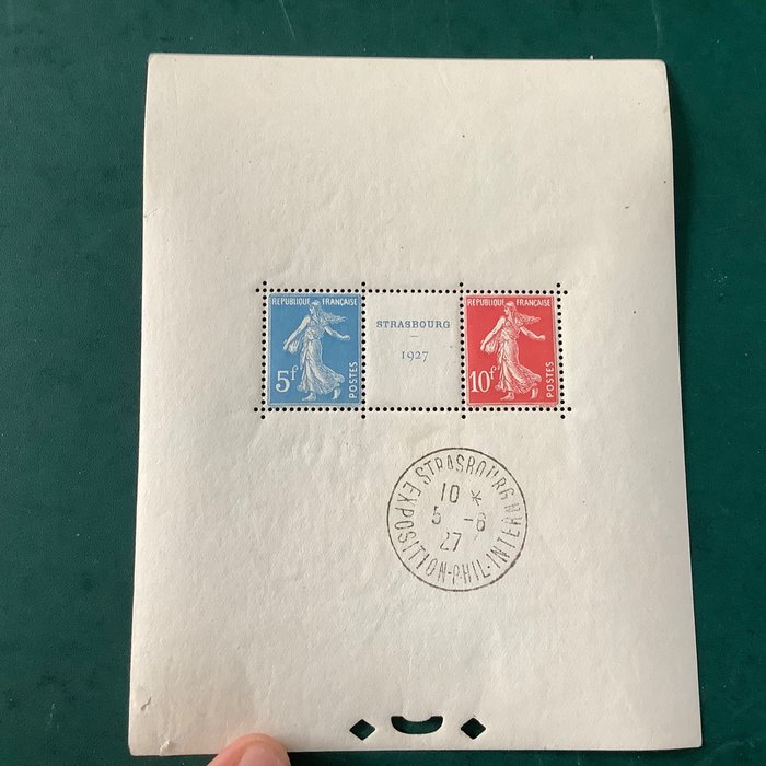 Frankrig 1927 - Blokudstilling fra Strasbourg med stempel i blokkant - Yvert blok 2a