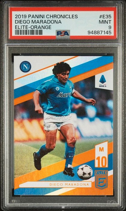 2019 Panini Chronicles Elite Serie A Diego Maradona #E-35 Orange PSA 9 - 1 Graded card