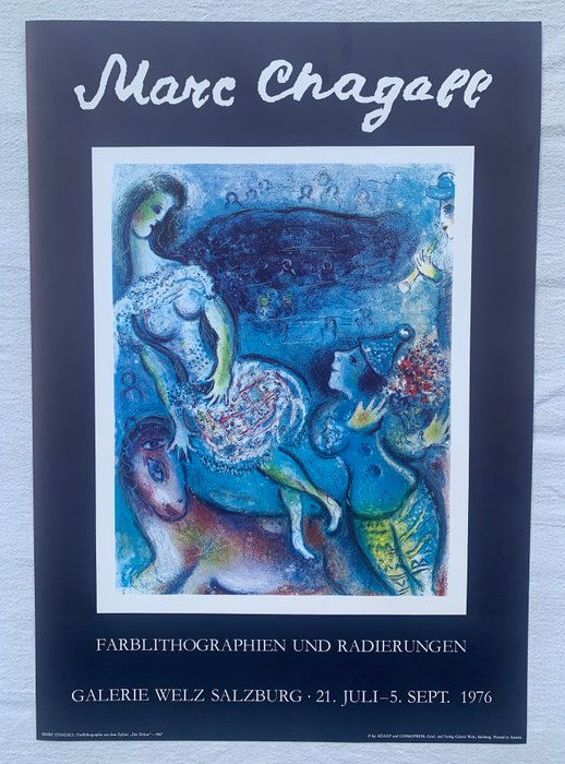 Marc Chagall - Vintage Exhibition Poster Marc Chagall 1976 - 1970‹erne