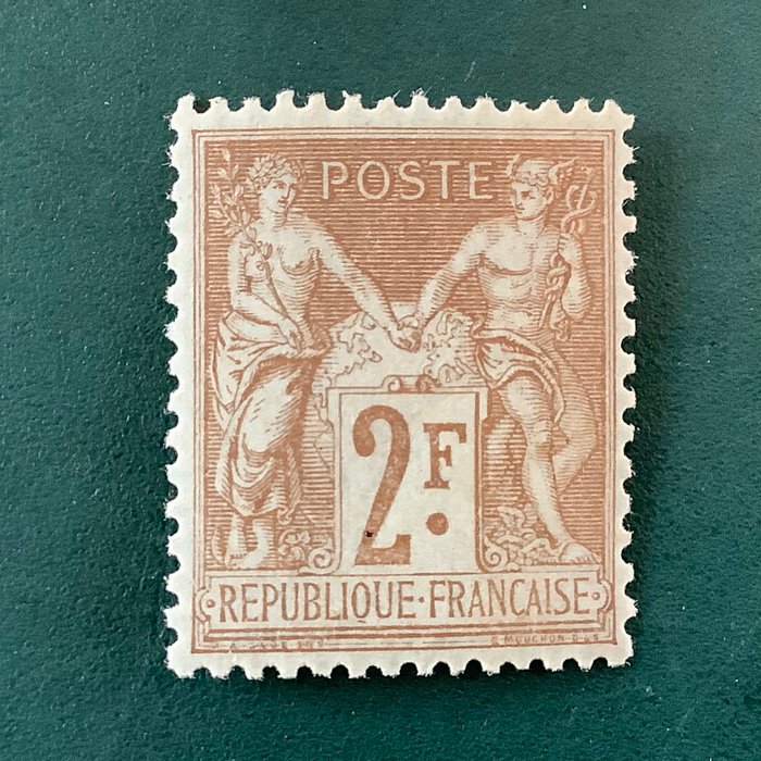 Frankrig 1900 - 2 Fr Sage type II - centreret - Yvert 105