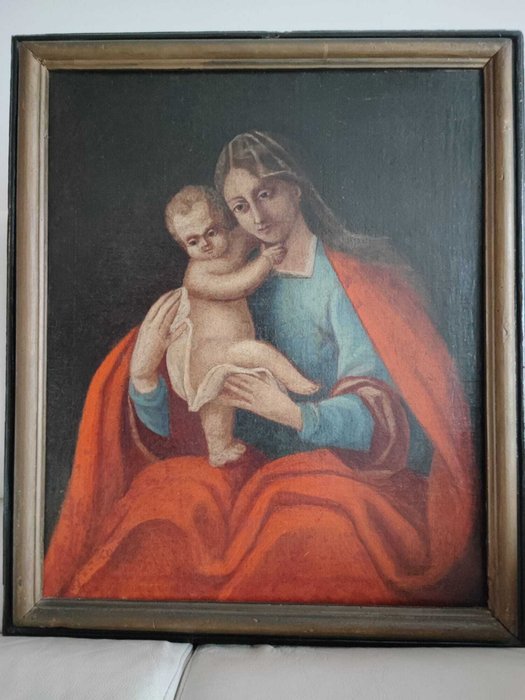 Italiensk skole (XVIII) - Madonna con Bambino - NO RESERVE