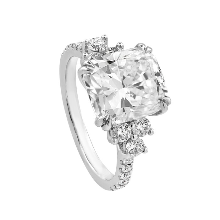 Ring - 18 kraat Hvidguld Diamant (Natur)