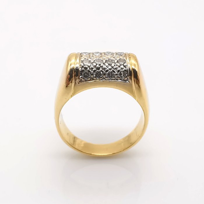 Ring - 18 kraat Gulguld -  0.40ct. tw. Diamant (Natur)