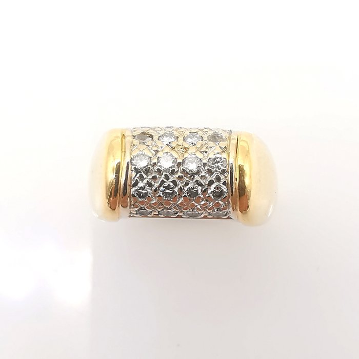 Ring - 18 kraat Gulguld -  0.40ct. tw. Diamant (Natur)