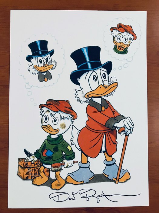 Donald Duck, Uncle Scrooge - 1 Don Rosa - Signeret tryk - comic + spielzeug