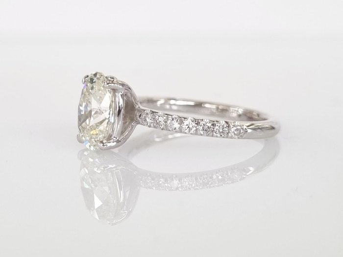 Forlovelsesring - 14 karat Hvidguld -  1.99ct. tw. Diamant (Natur)