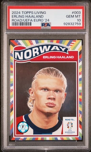 2024 Topps Living Road To Uefa Euro 2024 Erling Haaland #003 PSA 10 Graded card