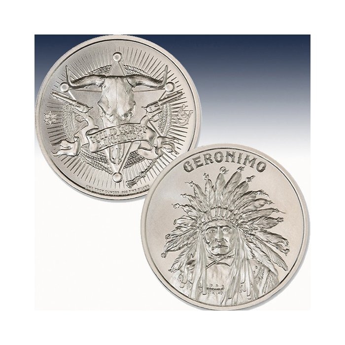 Verden. Silver medal 2024 Legendary Warriors - Geronimo, 1 Oz (.999)  (Ingen mindstepris)