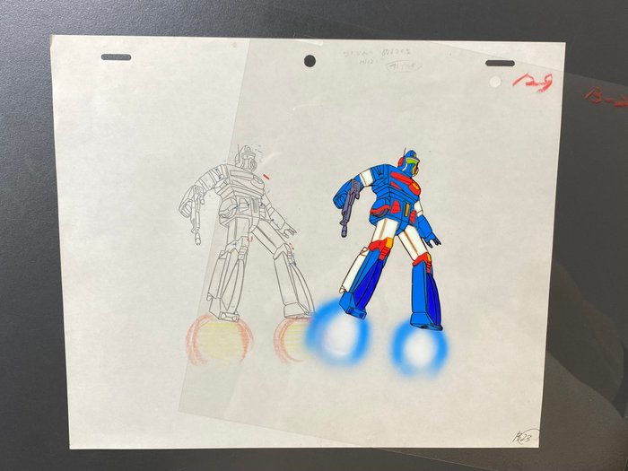 Combat Mecha Xabungle (Nippon Sunrise, 1982/83) - 1 Original animationscelle og tegning, top!