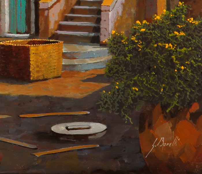 Guido Borelli - all'alba in cortile