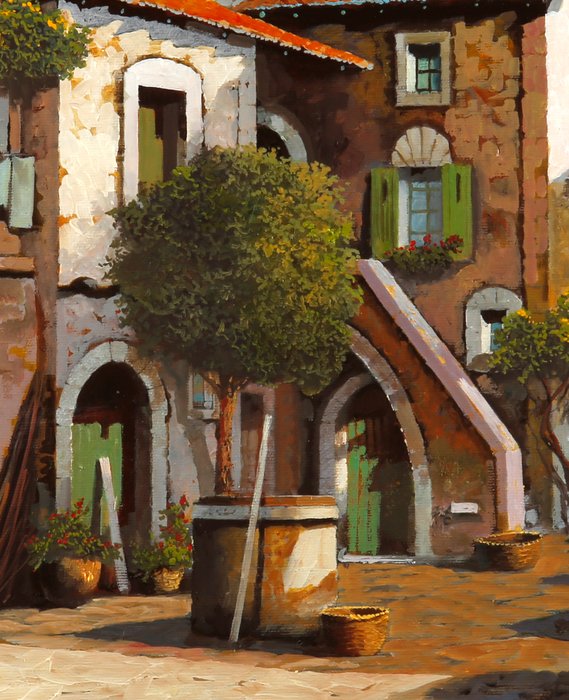 Guido Borelli - all'alba in cortile