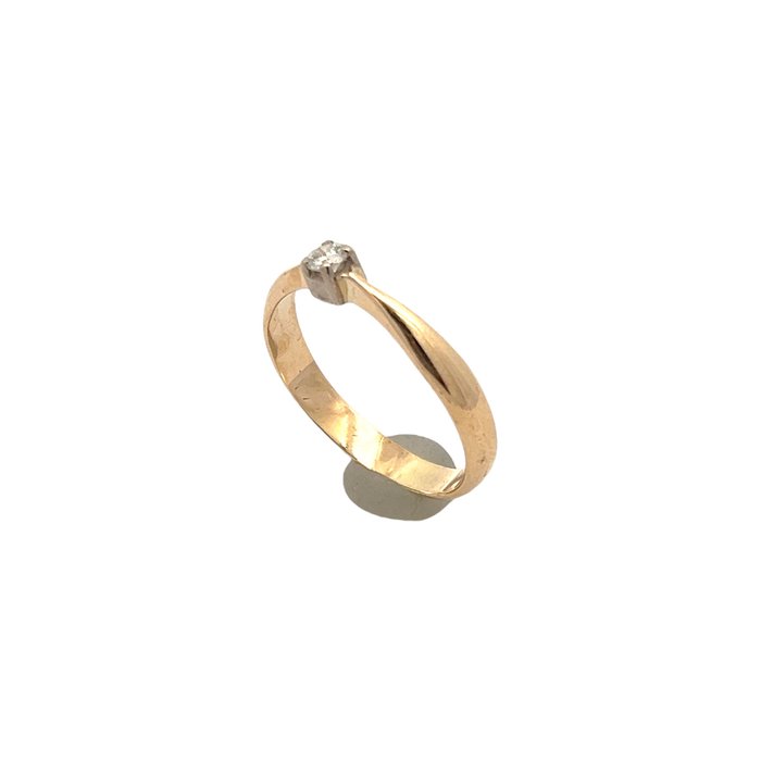 Ingen mindstepris - Ring - 14 karat Gulguld Diamant (Natur)