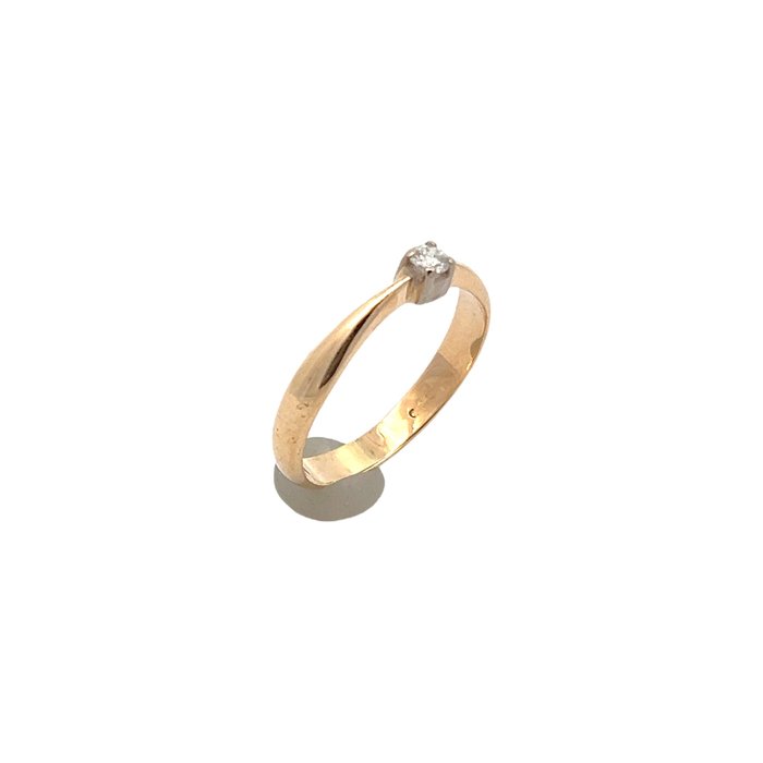 Ingen mindstepris - Ring - 14 karat Gulguld Diamant (Natur)