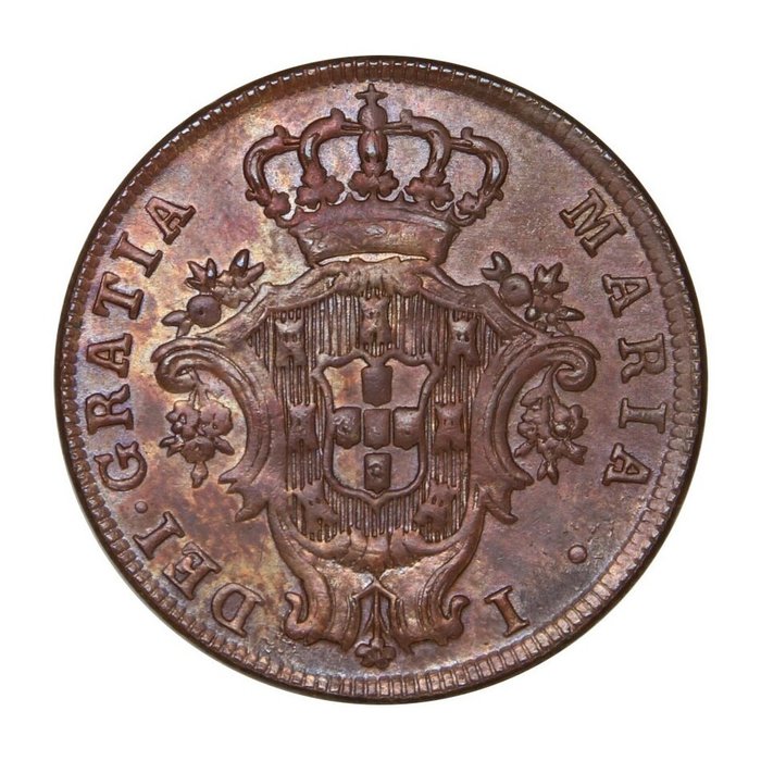 Portugal D João Príncipe Regente (1799-1816) V Reis 1812 - Híbrida (D Maria I) - Rara