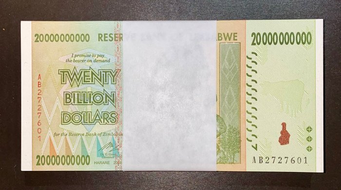 Zimbabwe. - 100 x 20 billion Dollars 2008 - Pick 86