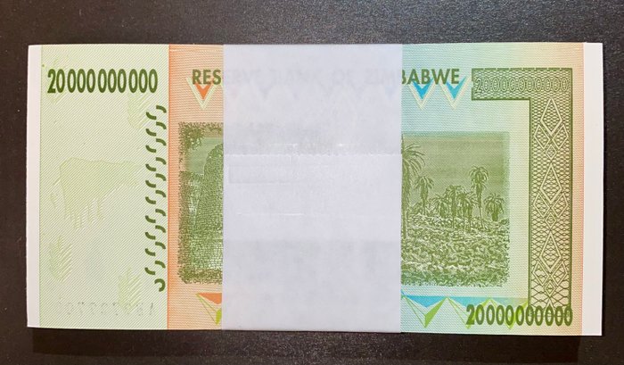 Zimbabwe. - 100 x 20 billion Dollars 2008 - Pick 86