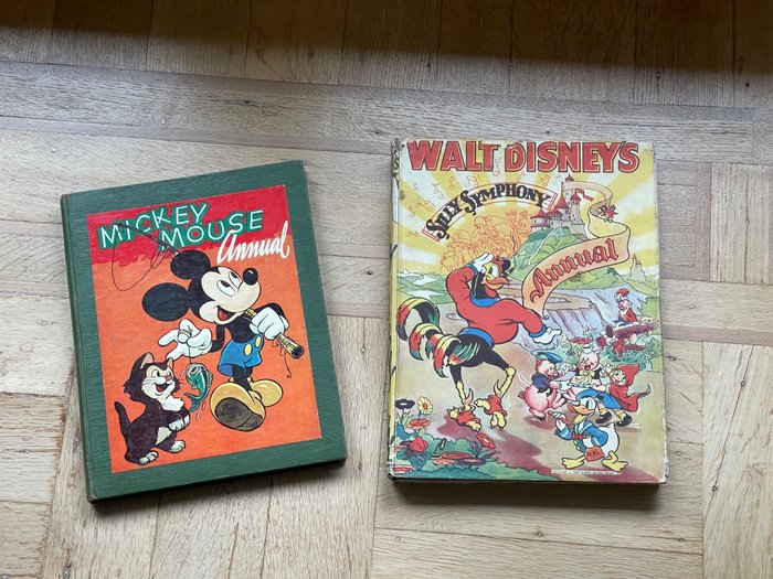 Silly Symphony en Micky Mouse Annual 1937 - Silly Symphony annual 1937 + Micky Mouse annual 1948 - 2 Walt Disney Silly Symphony årligt 1937 + Mickey Mouse årligt - Første udgave - 1937/1948