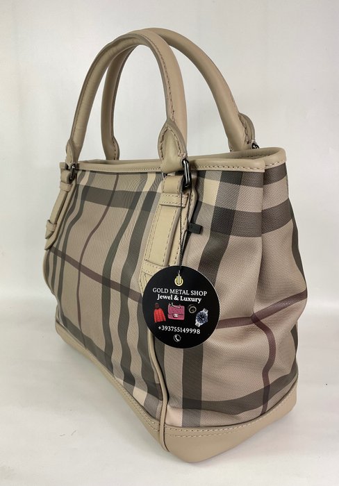 Burberrys - SMOKED CHECK MD MONTFORD MEDIUM LANDSCAPE TOTE - Taske