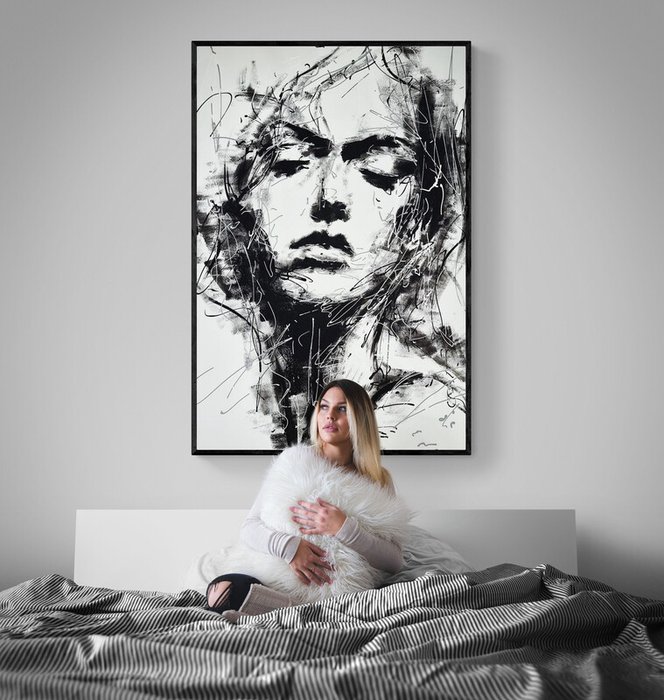 Asko - Monochrome Faces nr5 - XXL Canvas