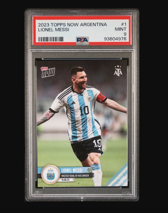 2023 - Topps - Now Argentina - Lionel Messi - #1 - Fastest Goal of his Career - 1 Graded card - PSA 9