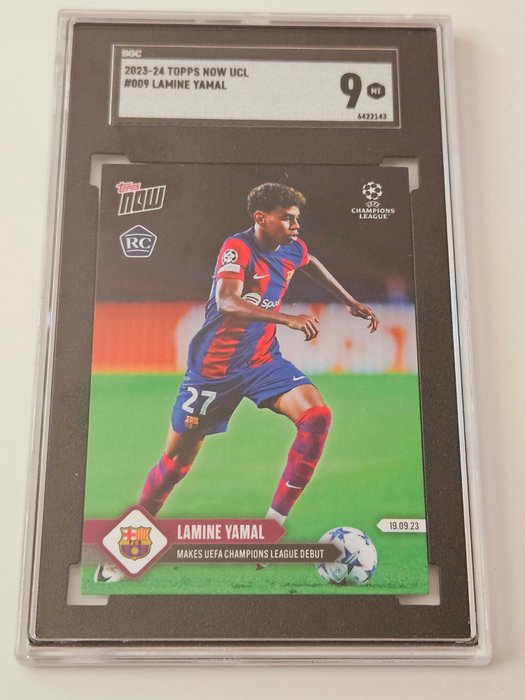 2023/24 Topps Now UCL Lamine Yamal #9 Rookie SGC 9 - 1 Graded card