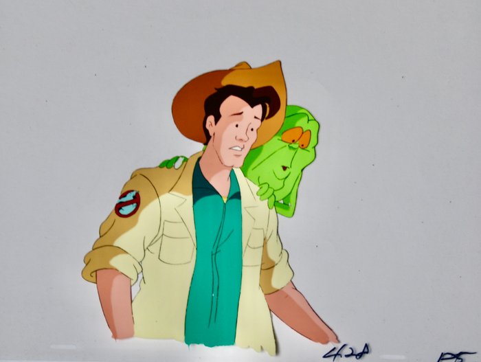 " THE REAL GHOSTBUSTERS " Original Animation Production Cel - with COA - 1986