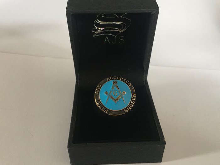 Masonic Blue Lodge Free  Accepted Mason Honor 24kt forgyldt - Ring