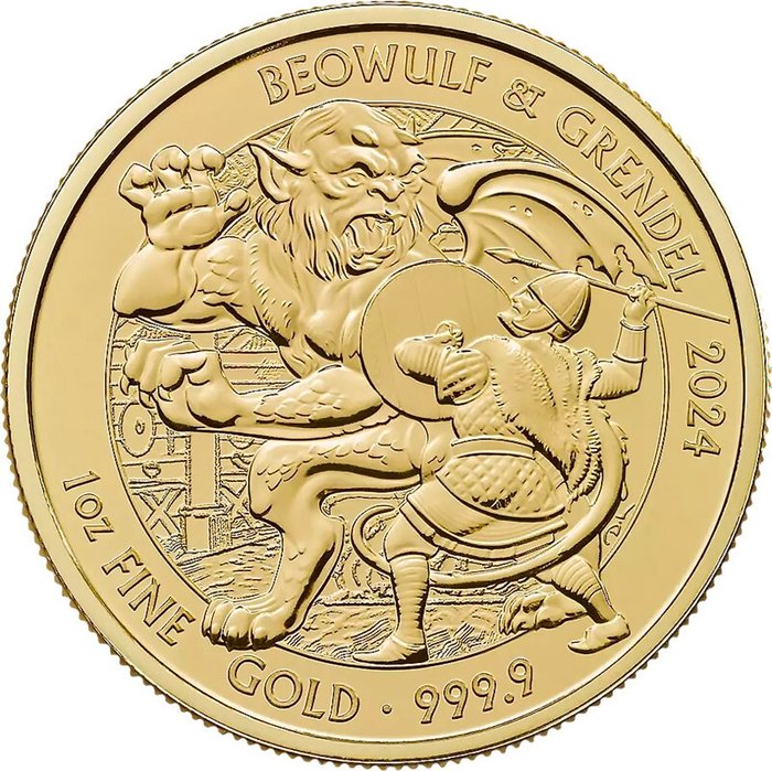 1 Troy Ounce - Guld 999 - 2024 - Beowulf - Myths and Legends - Præget bar