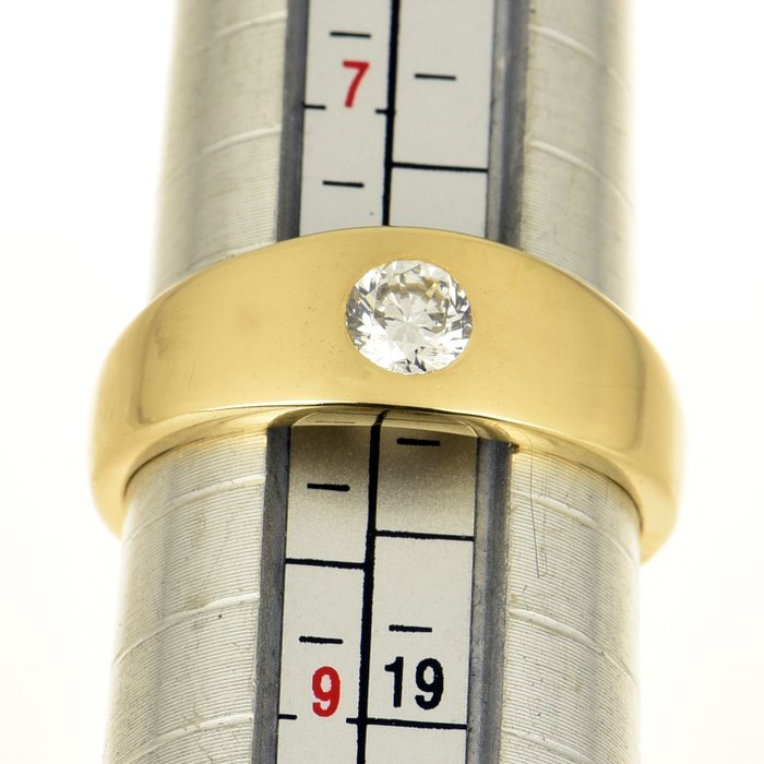 Ring - 18 kraat Gulguld Diamant (Natur)