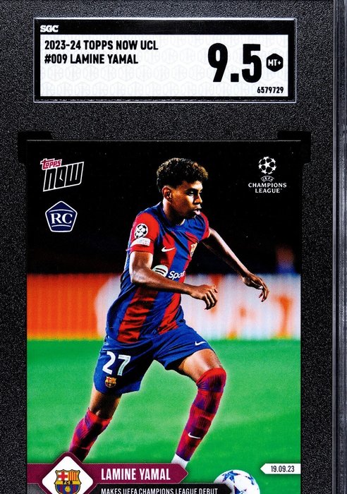 2023/24 Topps Now UCL Lamine Yamal #009 Rookie SGC 9.5 - 1 Graded card