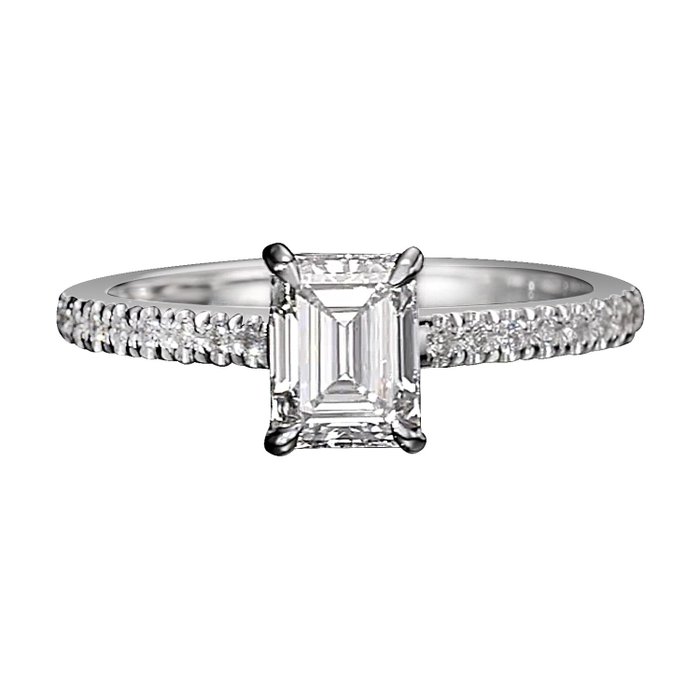 18 kraat Hvidguld - Ring - 1.07 ct Diamant