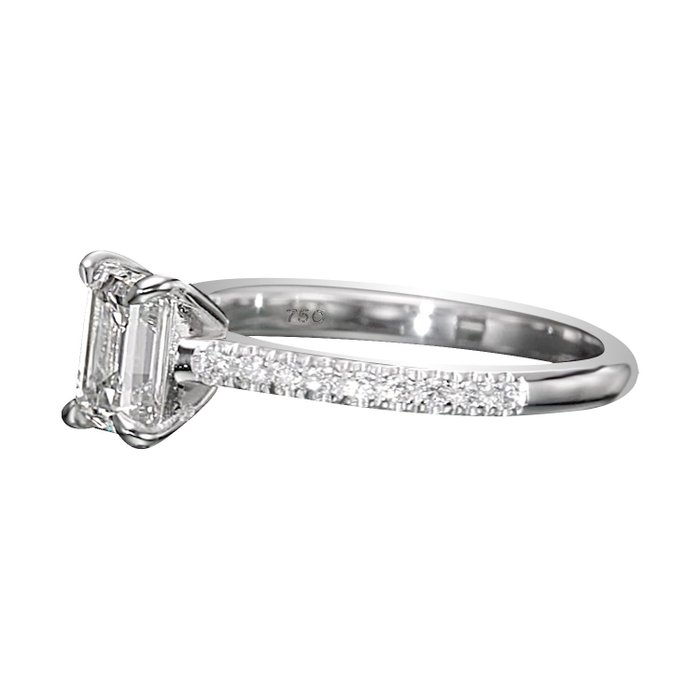 18 kraat Hvidguld - Ring - 1.07 ct Diamant